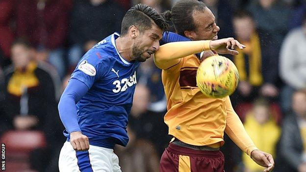 Rangers forward Eduardo Herrera in action against Motherwell