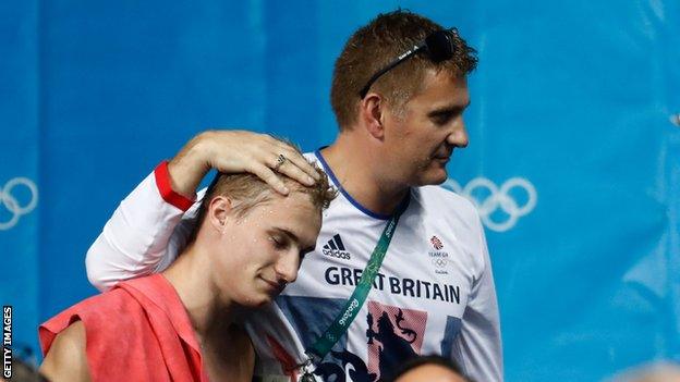 Jack Laugher and coach Adrian Hinchliffe