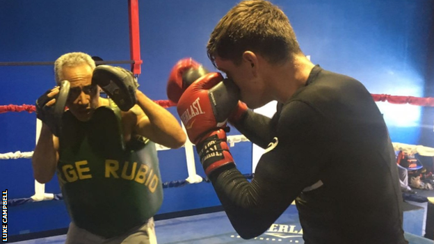 Campbell training with Jorge Rubio