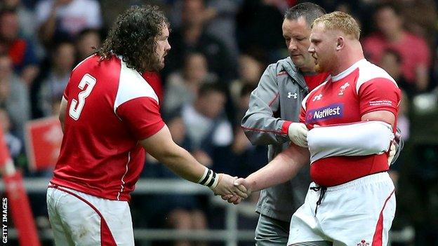 Wales props Adam Jones and Samson Lee