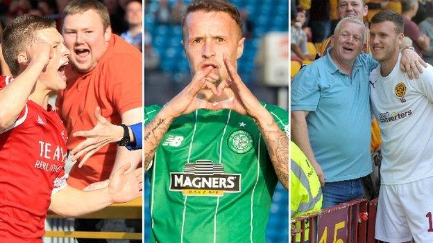 Players in the Scottish Premier League celebrate