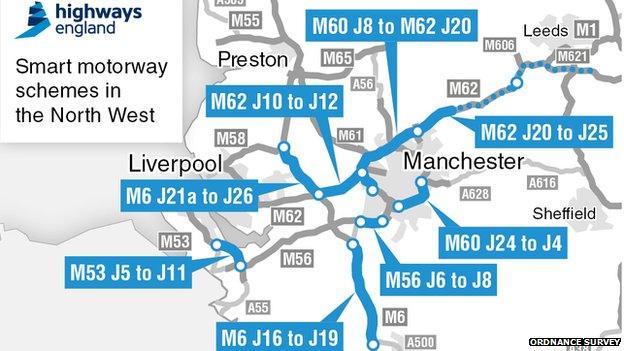 Map of motorways