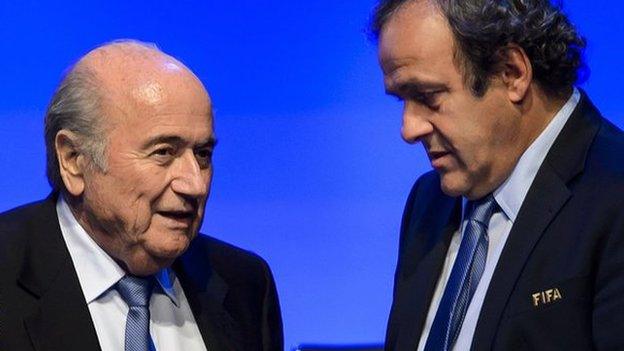 Fifa president Sepp Blatter and Uefa president Michel Platini