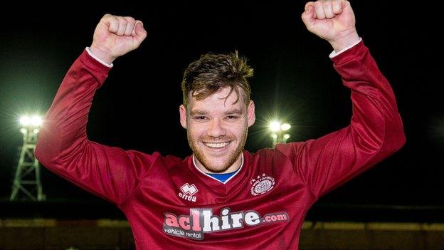 Linlithgow Rose's Kevin Kelbie celebrates