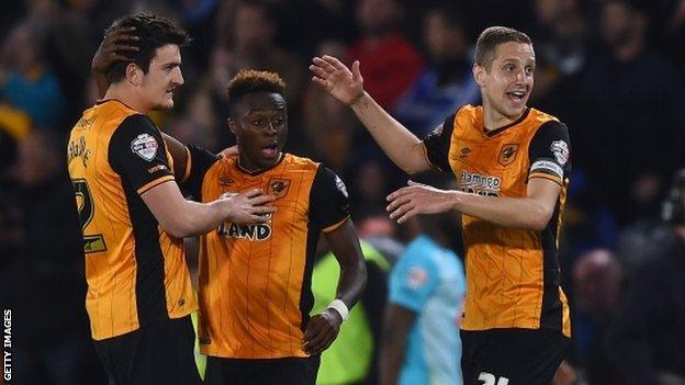 Hull City players celebrate