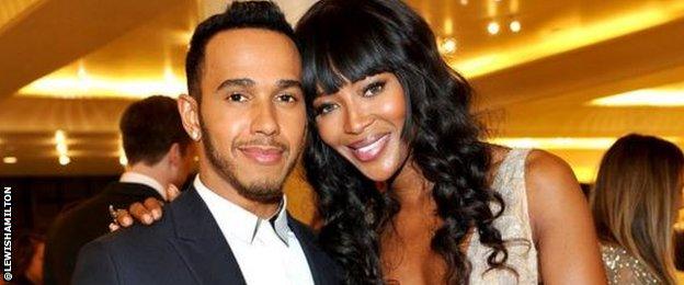 Lewis Hamilton and Naomi Campbell