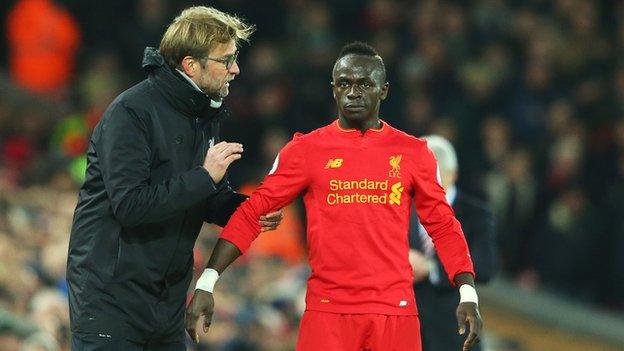 Liverpool manager Jurgen Klopp and Sadio Mane