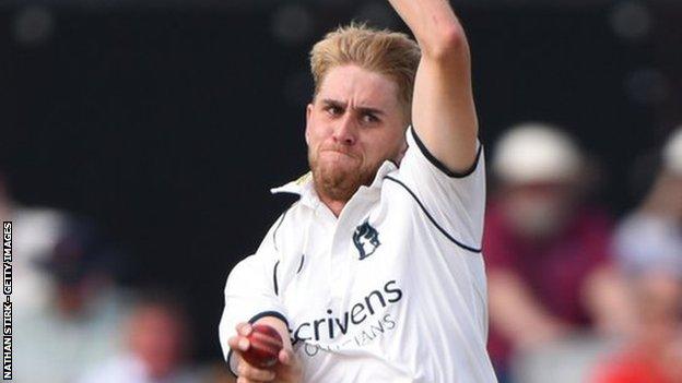 Olly Stone was making his first home Championship debut for Warwickshire following his Bears debut at Old Trafford last August