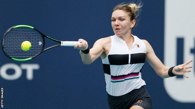 Simona Halep during her match against Polona Hercog