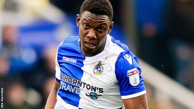 Bernard Mensah in action for Bristol Rovers