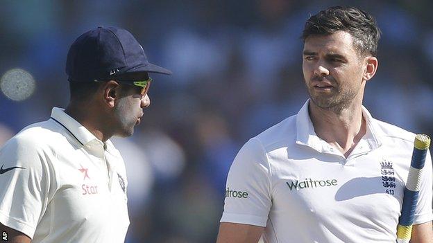 Ravichandran Ashwin and James Anderson