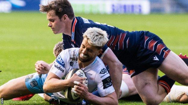 Adam Hastings scored a try for Glasgow