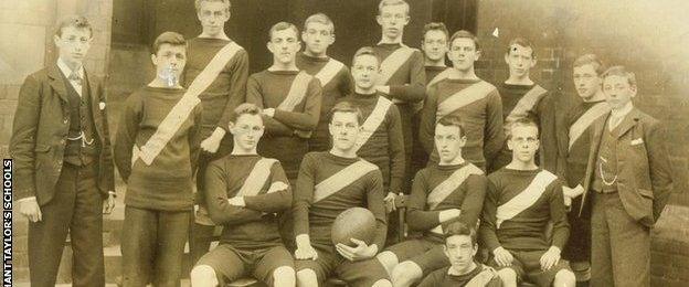 Merchant Taylor School rugby team picture from the 19th century