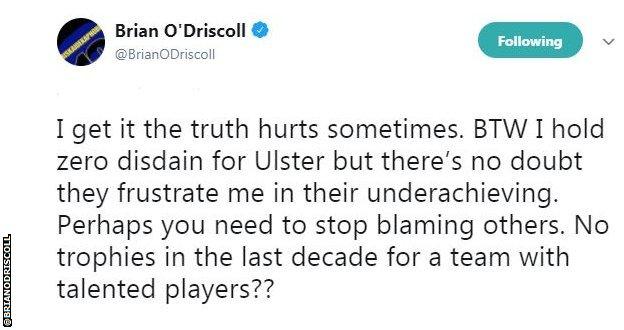 Brian O'Driscoll tweet