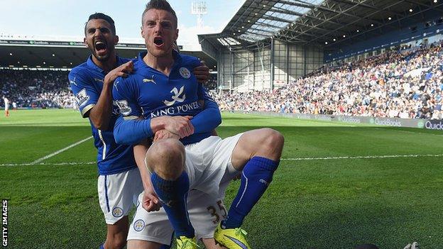 Riyad Mahrez (left) and Jamie Vardy