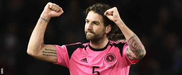 Scotland's Charlie Mulgrew celebrates