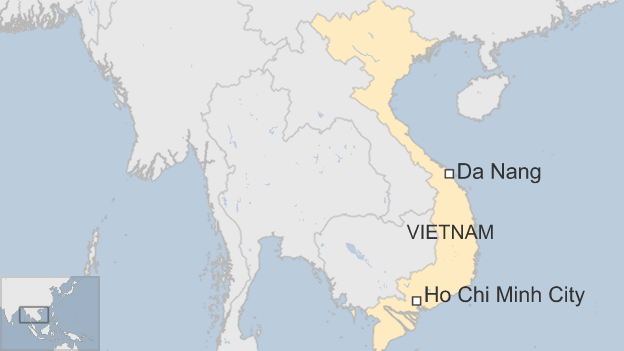 Map showing location of Da Nang