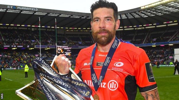 Jim Hamilton holds the European Champions Cup