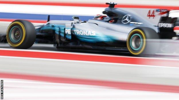 Lewis Hamilton during practice for the United States Grand Prix