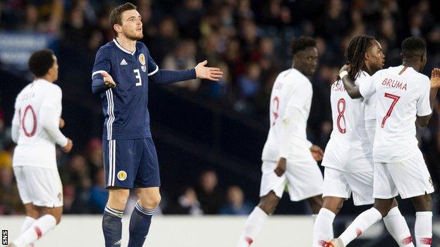 Andy Robertson unhappy as Scotland lose to Portugal