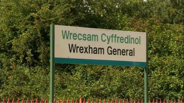 Wrexham station sign