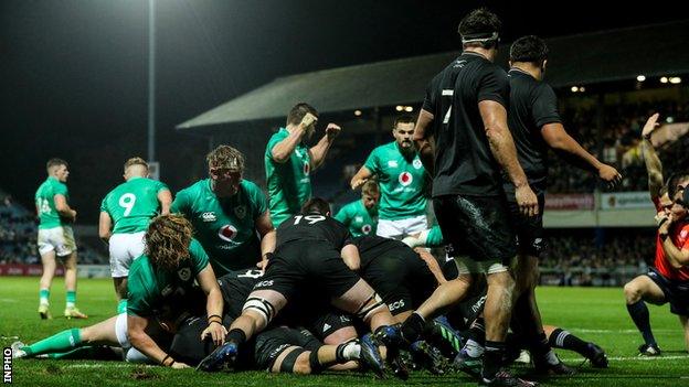 Marty Moore scored a try on his first appearance in an Ireland jersey since 2015