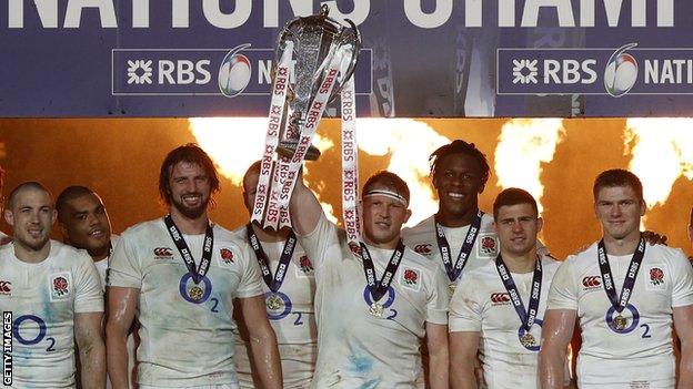 Dylan Hartley lifts Six Nations trophy