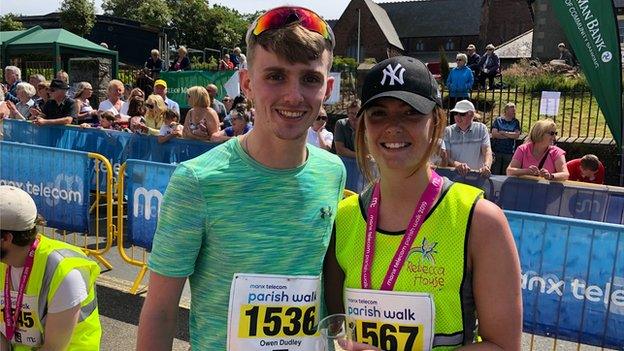 Under-21 winners Owen Dudley and Danielle Barton after finishing the race