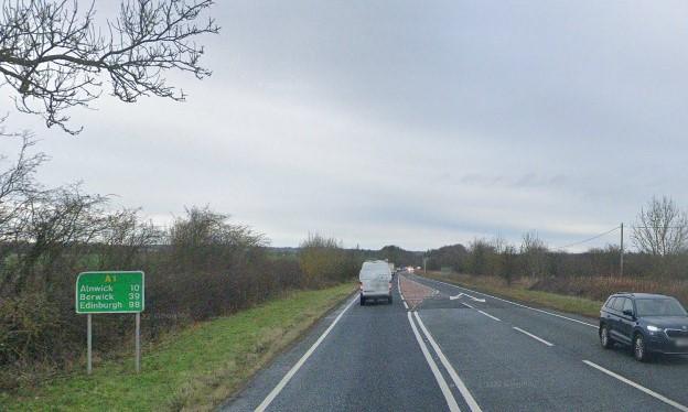 Stretch of A1 with road sign