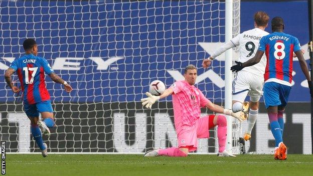 Patrick Bamford scores for Leeds against Crystal Palace