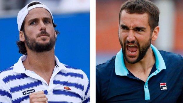 Feliciano Lopez and Marin Cilic in Queen's final