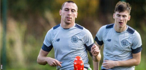 Celtic captain Scott Brown during training