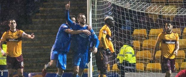 Kari Arnason celebrates after giving Aberdeen the lead