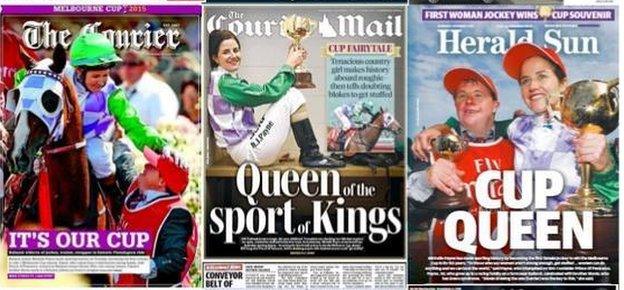 How Australia newspapers covered Michelle Payne's Melbourne Cup win