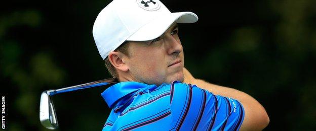 Jordan Spieth during his practice round in Atlanta on Wednesday