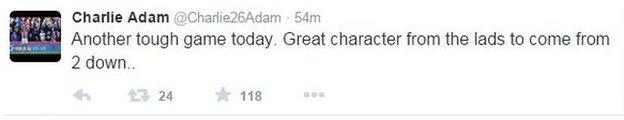 Charlie Adam tweet