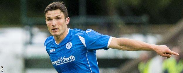 John Sutton in action for St Johnstone in the Europa League