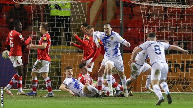 Oxford won the League One game at the Mornflake Stadium thanks to a goal from defender Ciaron Brown