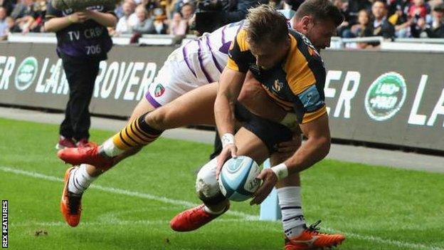 Josh Bassett's converted try in the corner put Wasps in control at 14-0 up after 15 minutes