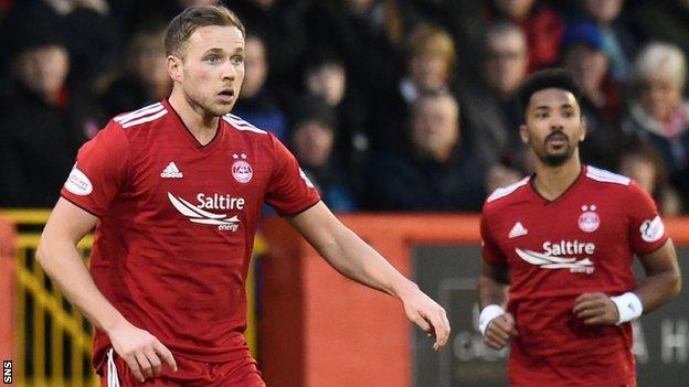 Greg Stewart in action for Aberdeen