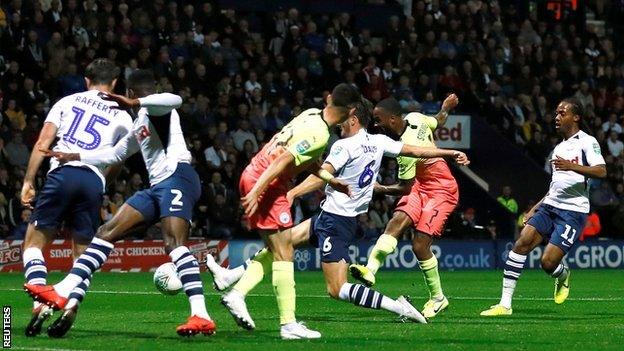 Raheem Sterling scores for Manchester City