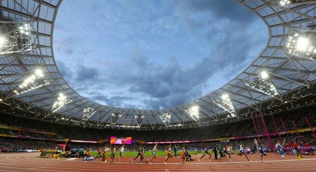 Athletes in the London Stadium