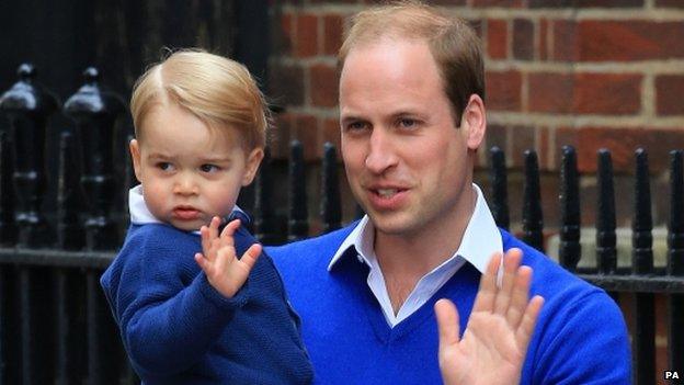 Prince George with the Duke of Cambridge