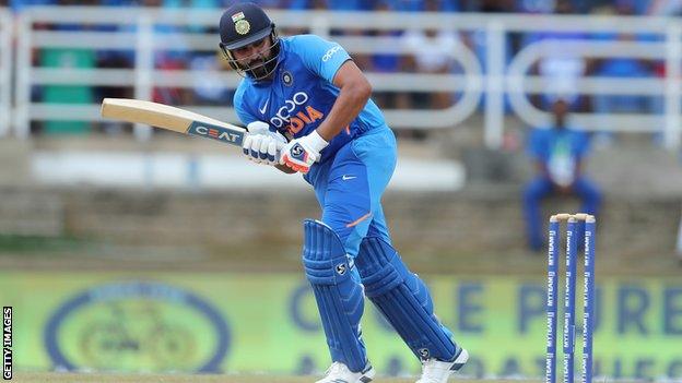 India opener Rohit Sharma plays a shot