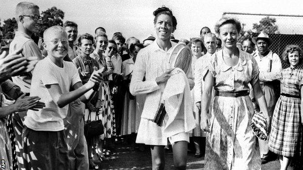 Althea Gibson at the 1950 US National Championships