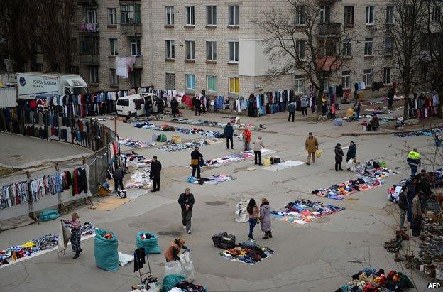 A second-hand goods market in Chisinau