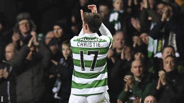 Celtic's Ryan Christie receives a standing ovation