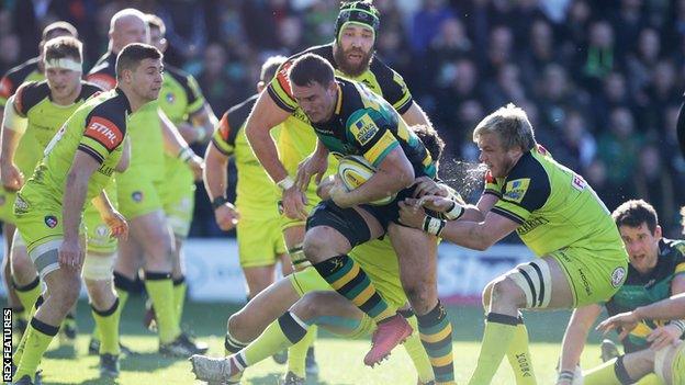 Louis Picamoles charges forward for Northampton