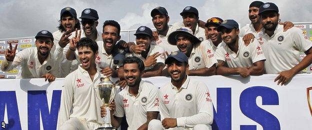 India with the Test series trophy