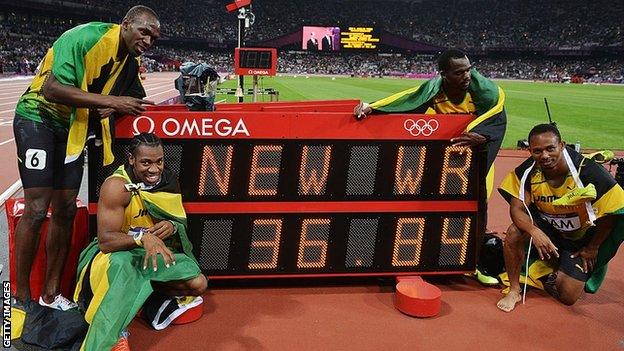 Usain Bolt world record 4x100m